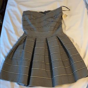 Strapless Black Banded Dress